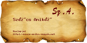 Szűcs Anikó névjegykártya
